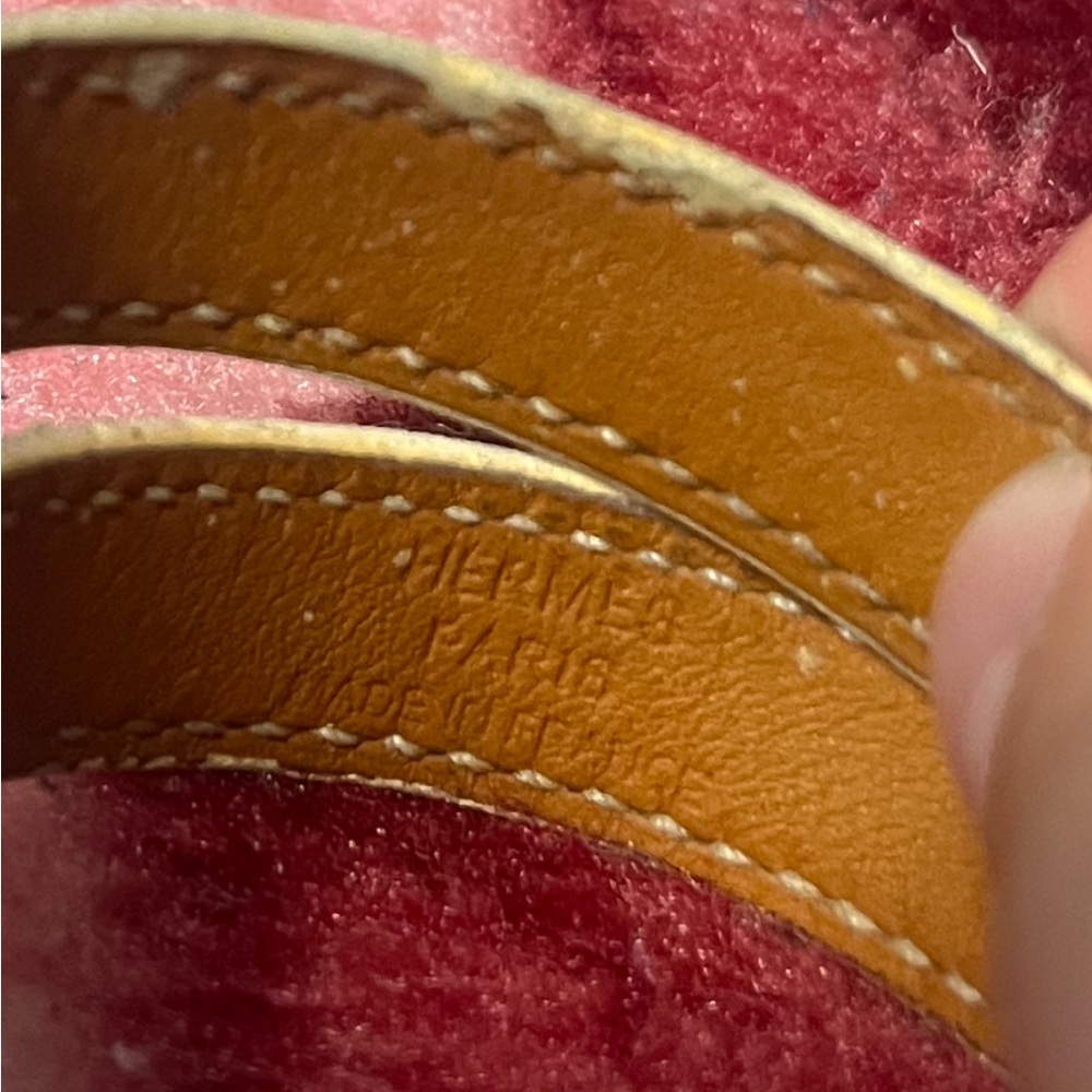Hermès Kelly Double Tour Bracelet White Swift Leather Palladium - Picture 5 of 15